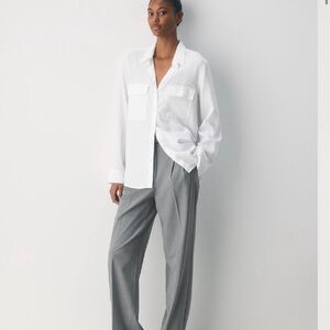 Aritzia Babaton White Utility Button Down